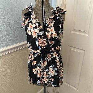 Navy floral romper